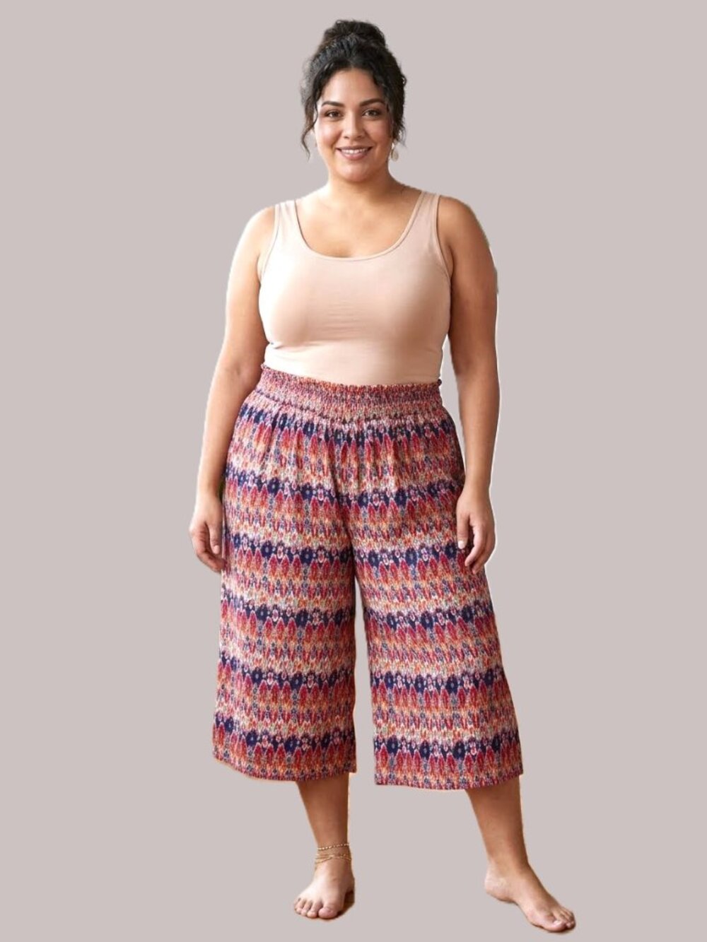 CATO FASHIONS Wide-Leg Cropped Culotte Pants. Plus-Size 22/24W